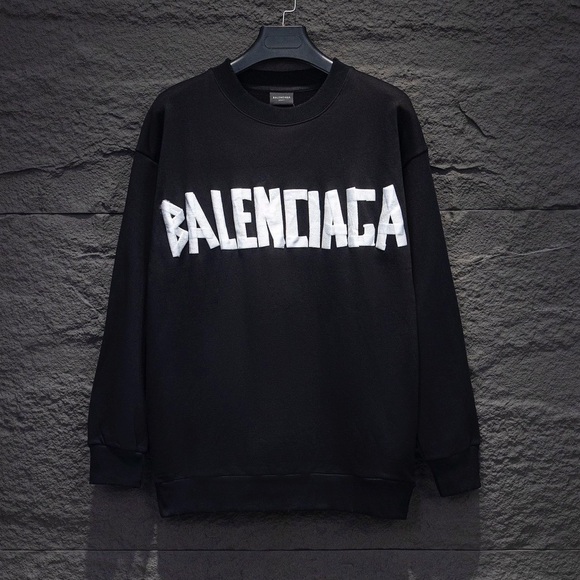 Balenciaga Black and White Crewneck Sweater - Picture 1 of 8
